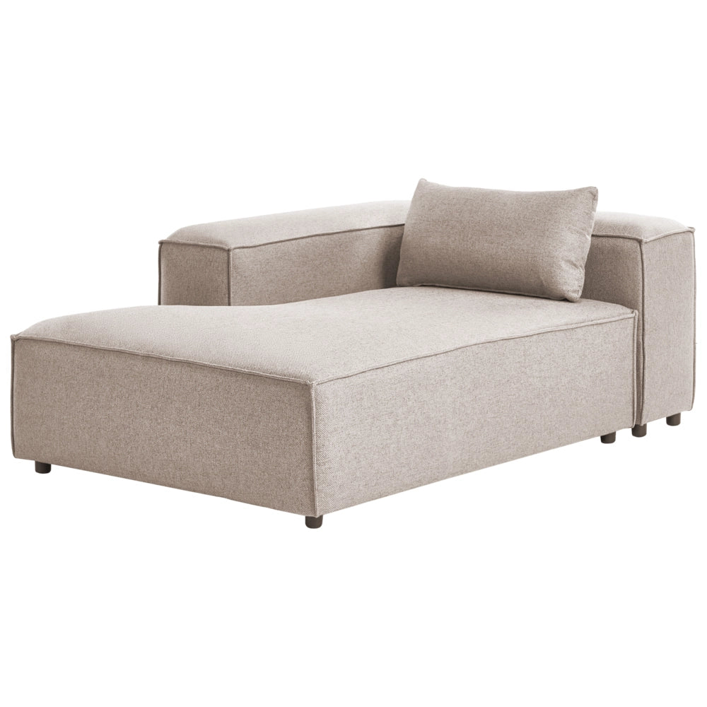 Chaise Lounge a destra Rivestimento in tessuto marrone chiaro stile moderno