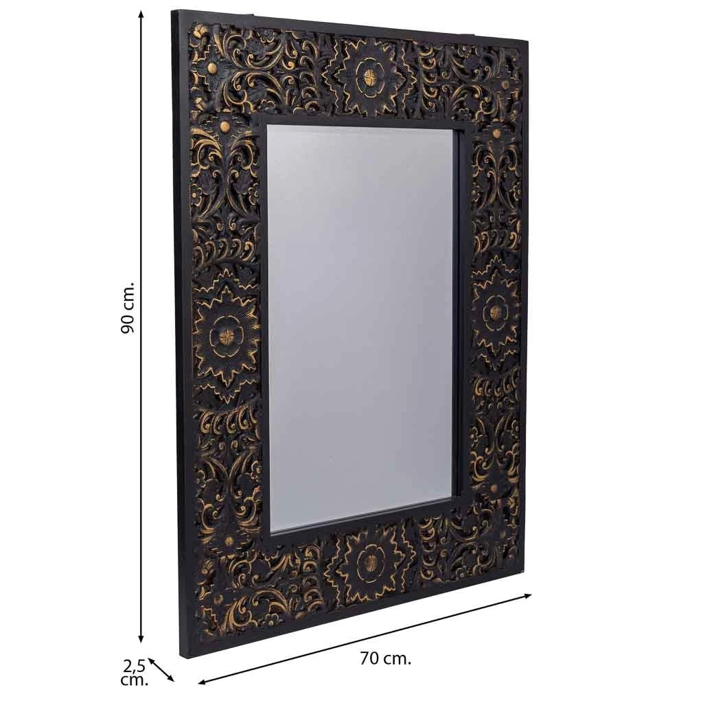 Specchio rettangolare in legno