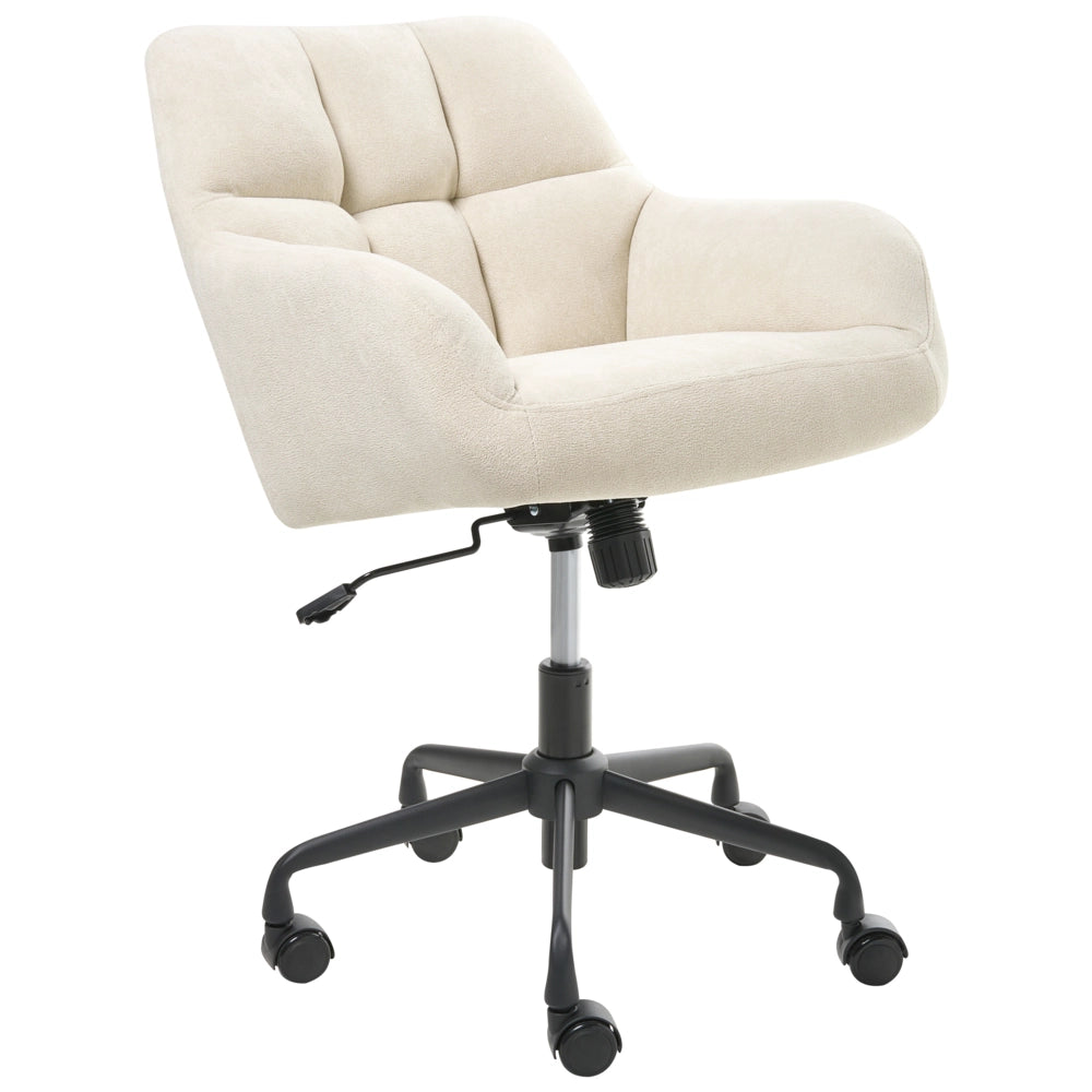 Sedia da ufficio in tessuto Beige chiaro Girevole Funzione Regolabile Mobili da Ufficio
