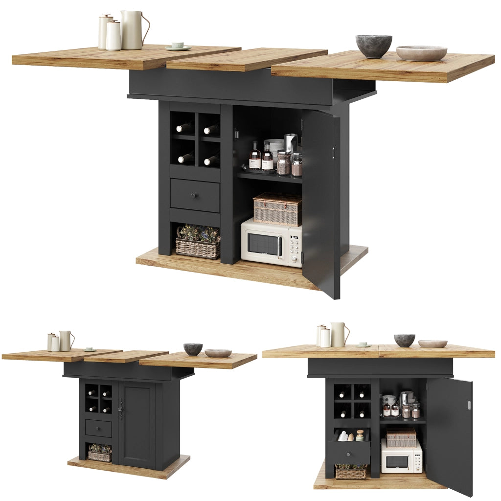 Tavolo da Pranzo Allungabile con Vino e Cassetti ¨C Xylo ¨C 110-140x80 cm, 4-6 Persone