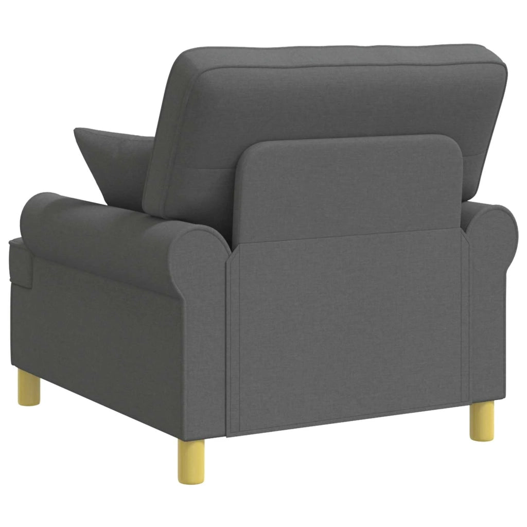 Poltrona XL con Cuscini Grigio Scuro Tessuto 42043484