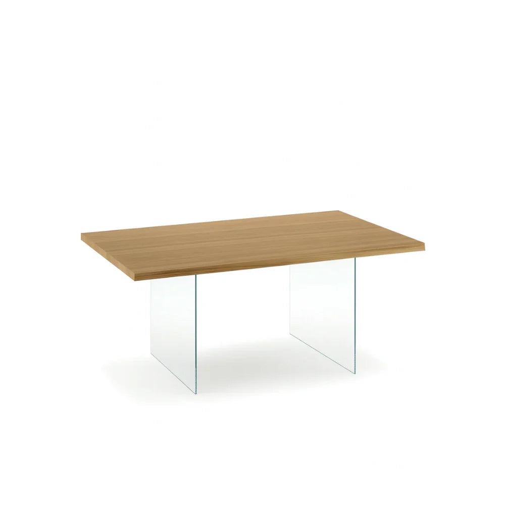 Tavolo da pranzo fisso in legno impiallacciato rovere naturale Forest 160x90 cm fino a 8 posti Made in Italy | Duzzle