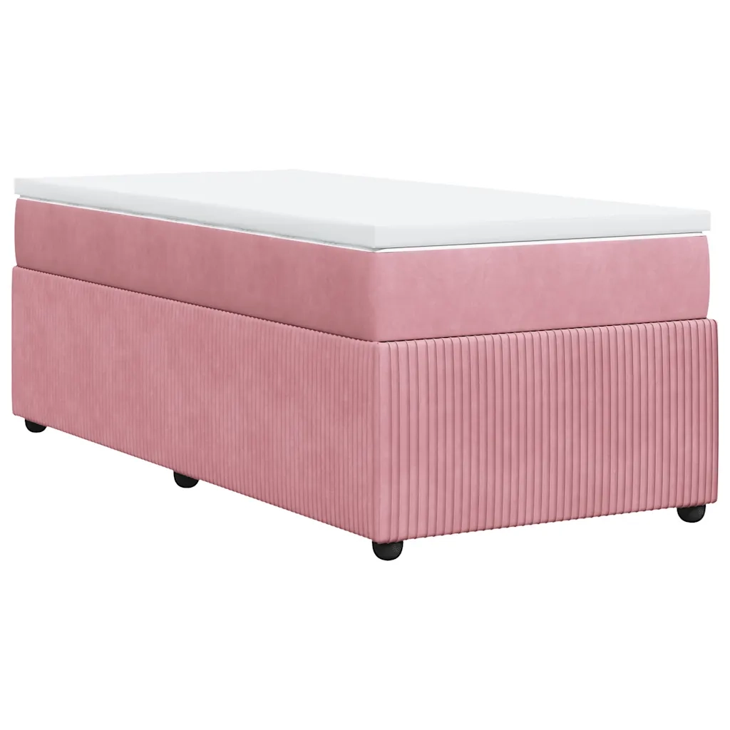 vidaXL Giroletto a Molle con Materasso Rosa 80x200 cm in Velluto