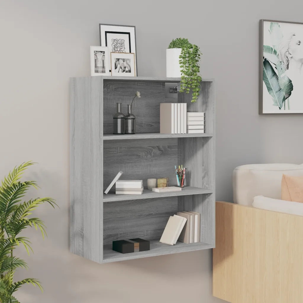 Armadietto Pensile a Parete Grigio Sonoma 69,5x32,5x90 cm cod mxl 23770