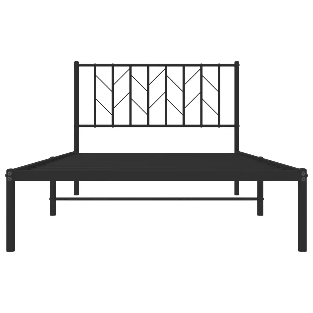 Giroletto con Testiera-Struttura Letto con testiera in Metallo Nero 107x203 cm 303984