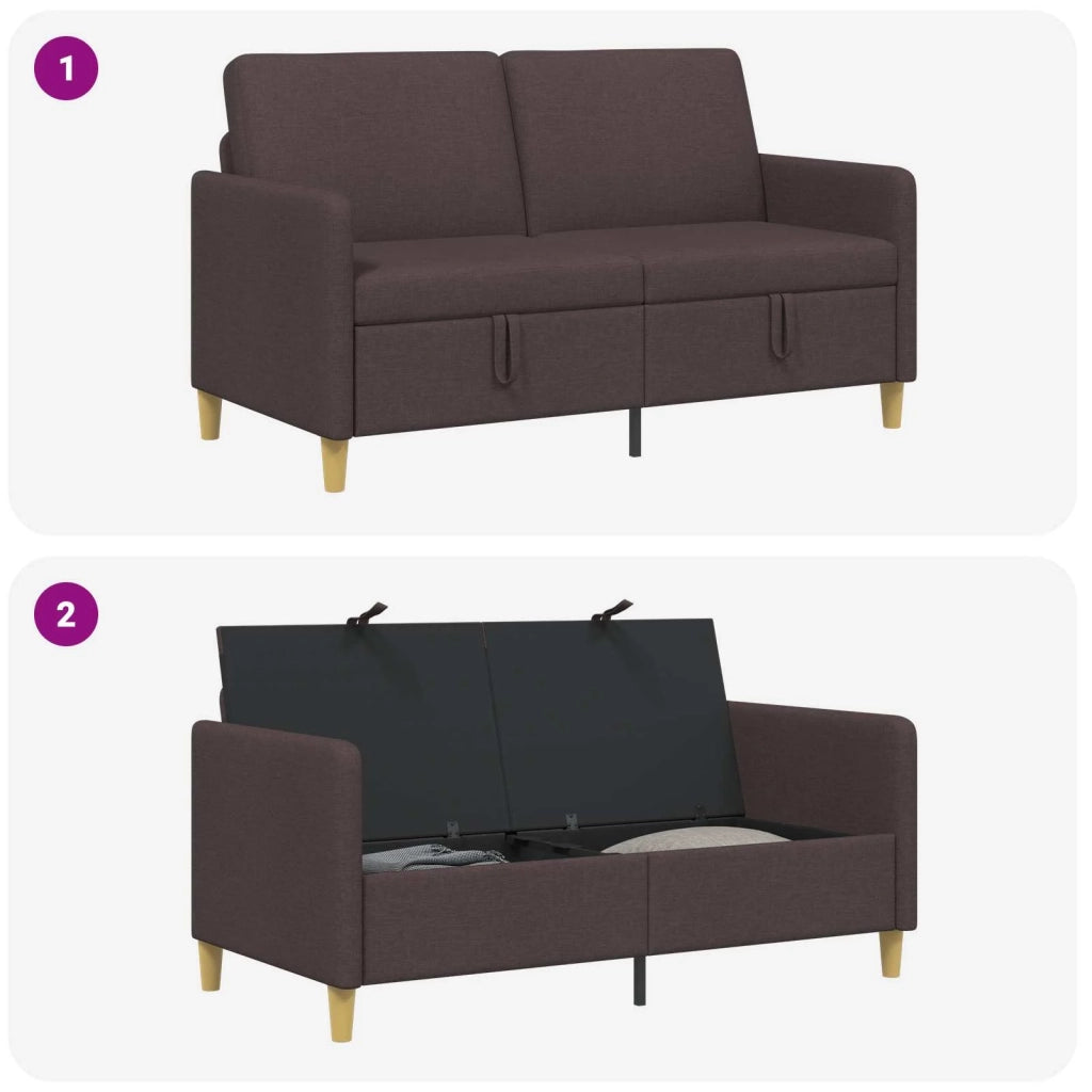 Divano con Storage Marrone Scuro 152 x 78 x 87 cm Poliestere 42036923