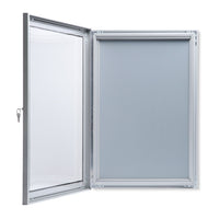 Bacheca con Anta Battente 79x109x3,3 cm in Alluminio Porta Poster Silver