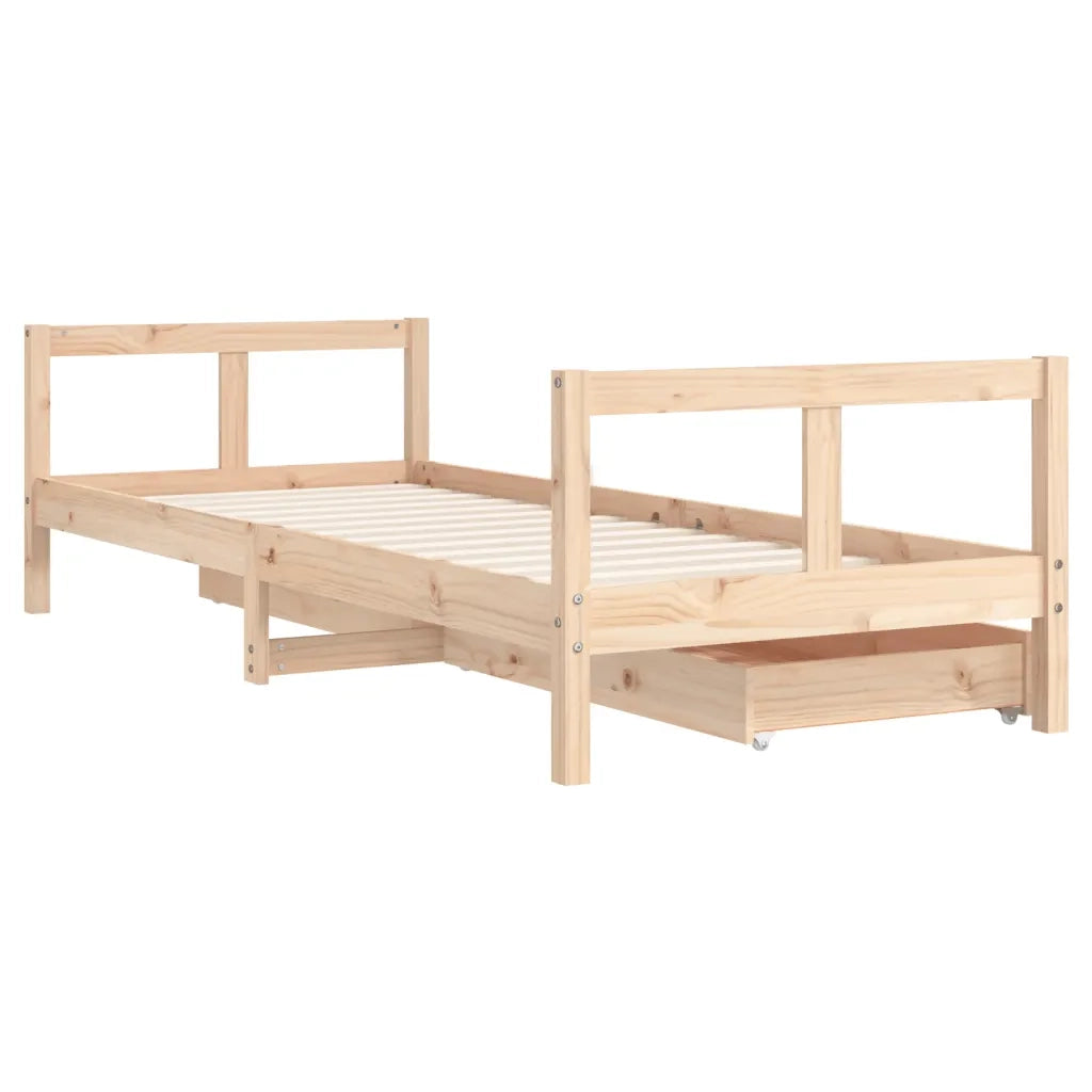 Giroletto Bambini | Letto Infantile | Lettino con Cassetti 80x200 cm Legno Massello di Pino