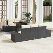 Set Divano da Giardino con archiviazione 6 pcs Nero Poly Rattan 3358637