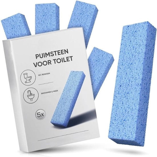 Puimstone Naturale per WC - Cura della Pelle e dei Piedi - Puimstone Ipoaderogeno per WC - Pulizia WC - Oven - Rimuove Eccessi di Pelle - Bagno per Piedi - 5 Pezzi - Blu