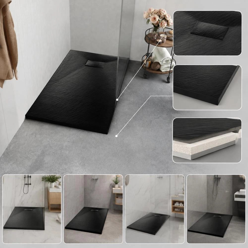 SMC Black Shower Tray 90x90 Cm