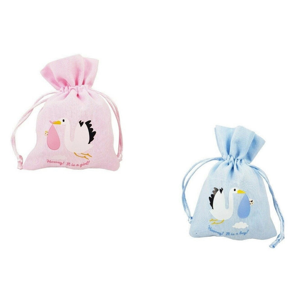 Trade Shop - 12 Sacchetti Cicogna Rosa O Celeste It's A Boy Girl Nascita Bomboniera Sacchetto -