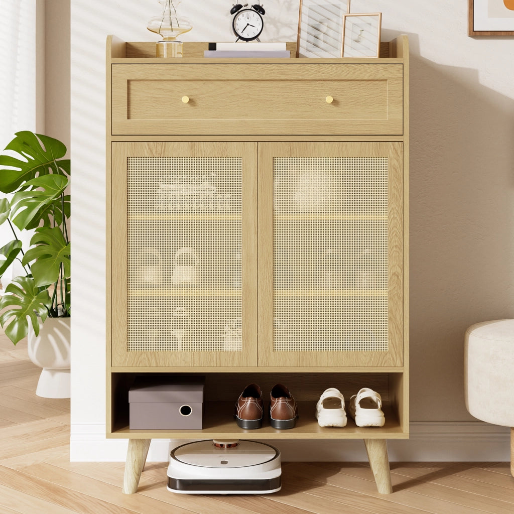 Mobile contenitore per ingresso con 2 ante 1 cassetto 4 ripiani e ripiano superiore aperto per soggiorno 80 × 35 × 105 cm