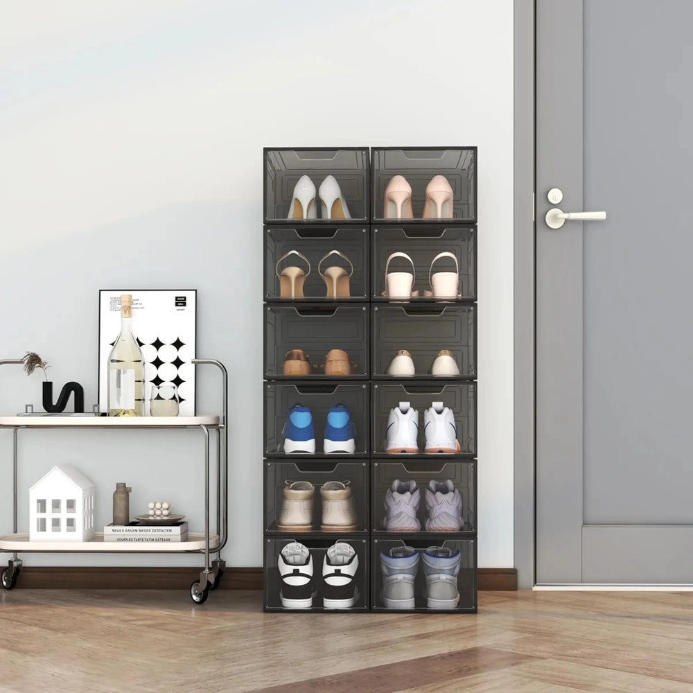 Trade Shop - Box Contenitore Per Scarpe Calzature Scatola Portascarpe Impilabile 34x25x18.4cm 87649 -