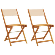 Sedie da Bistr¨° 2 pz | Sedie da Esterno Beige in Legno Massello di Acacia e Tessuto