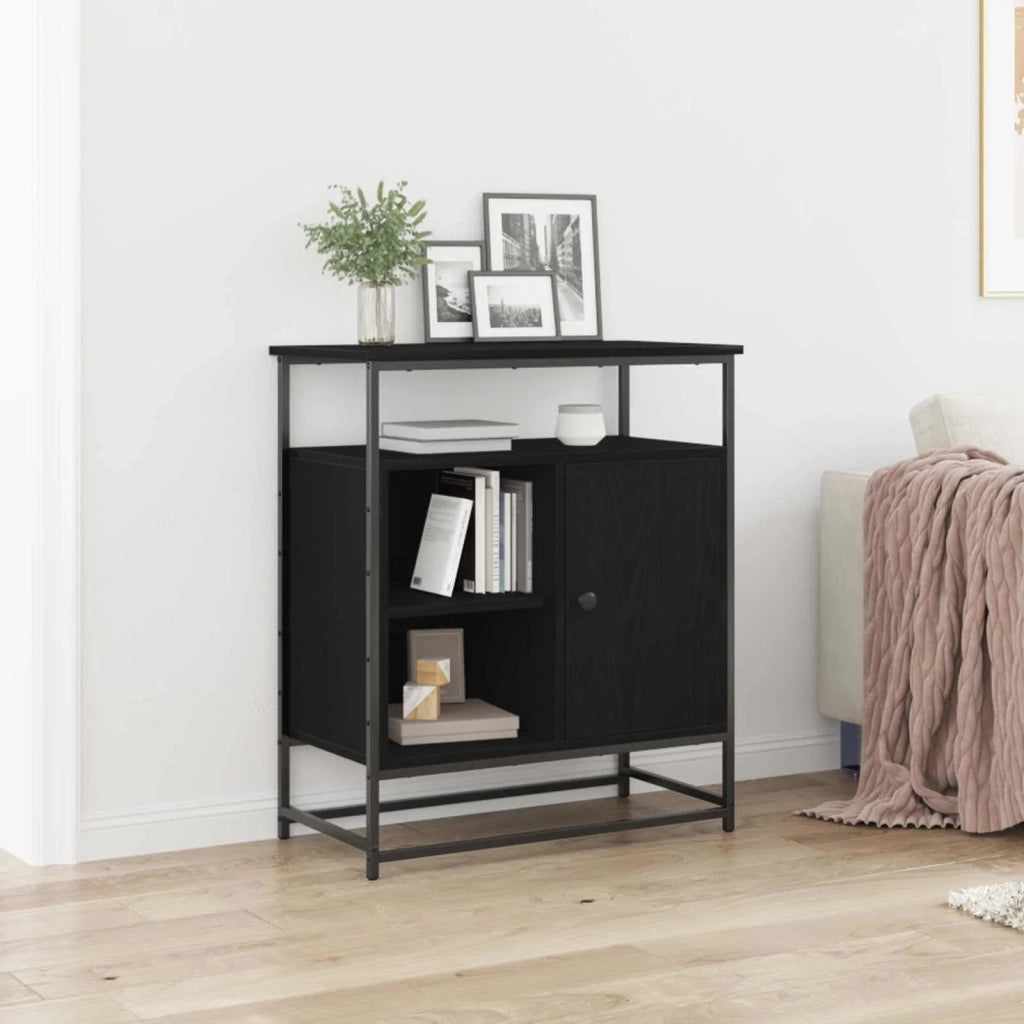 Credenza Rovere Nero 69 x 35 x 80 cm Legno multistrato 862981