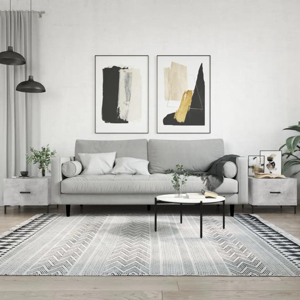 2 pz Tavolini salotto | Tavolino da caff¨¨ | Tavolino da Soggiorno Grigio Cemento 50x50x40 Legno Multistrato