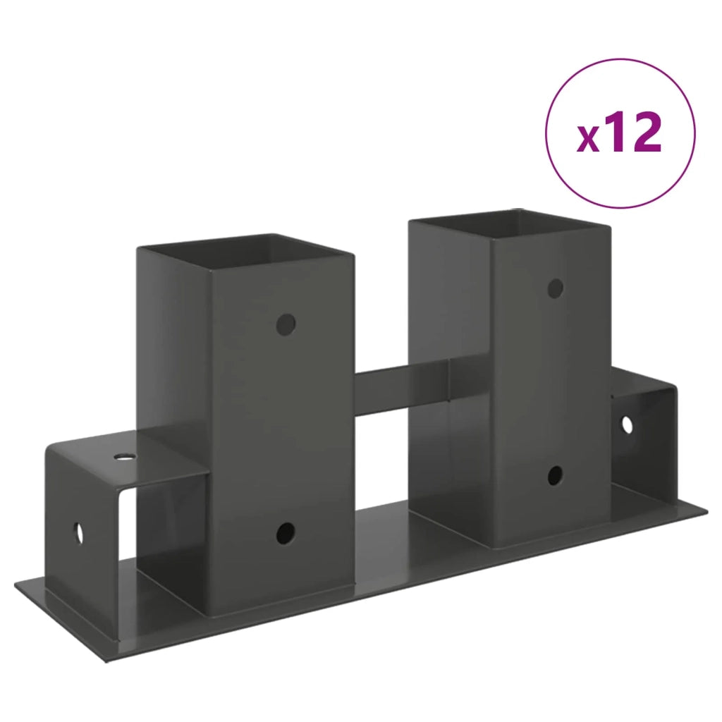 Aiuto per Impilare Legna 12 pcs Antracite 34 x 10 x 15 cm Acciaio 42030119