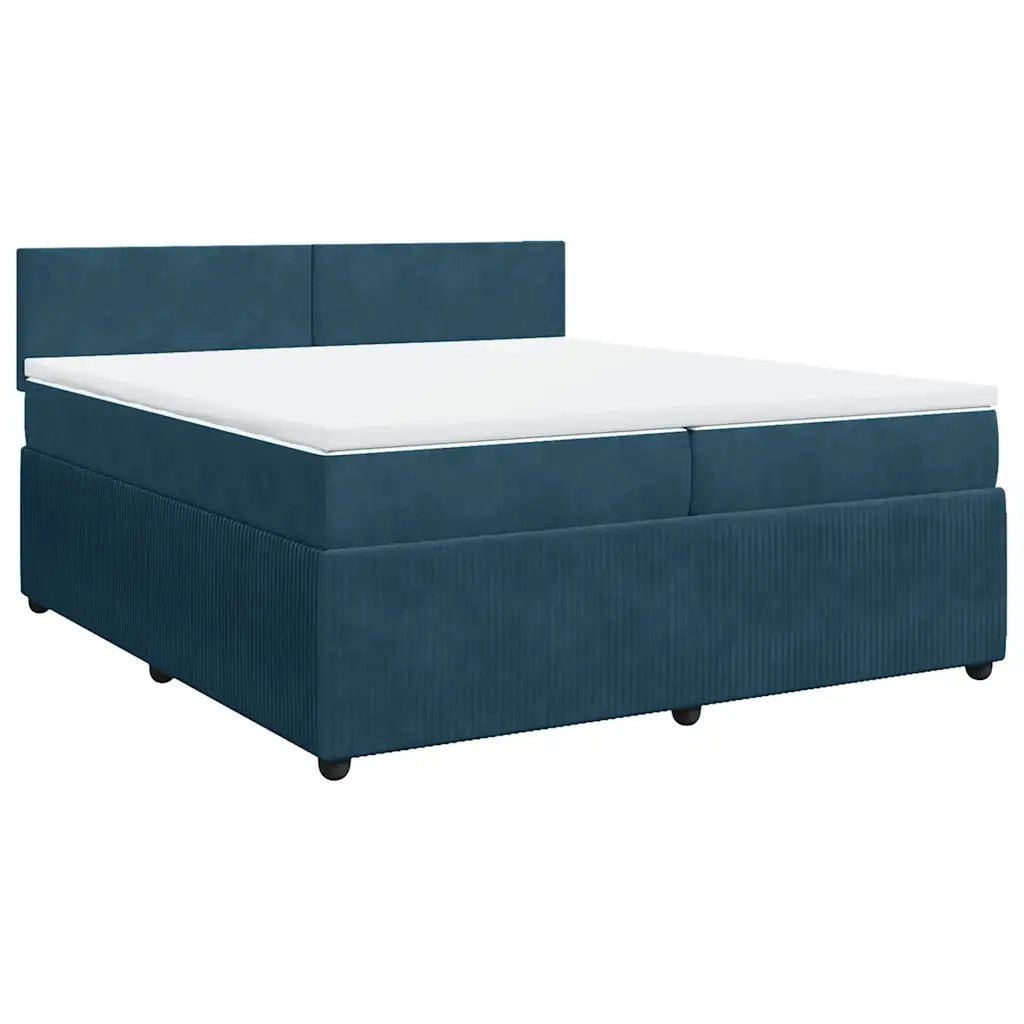 Giroletto a Molle con Materasso Blu 200x200 cm in Velluto 3290128