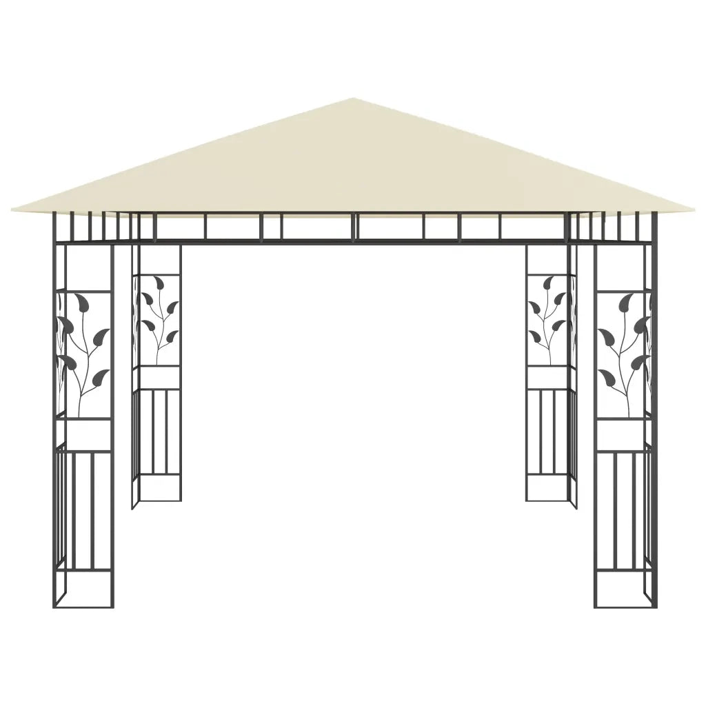 Gazebo | Pergolato con Zanzariera 3x3x2,73 m Crema 180 g/m2