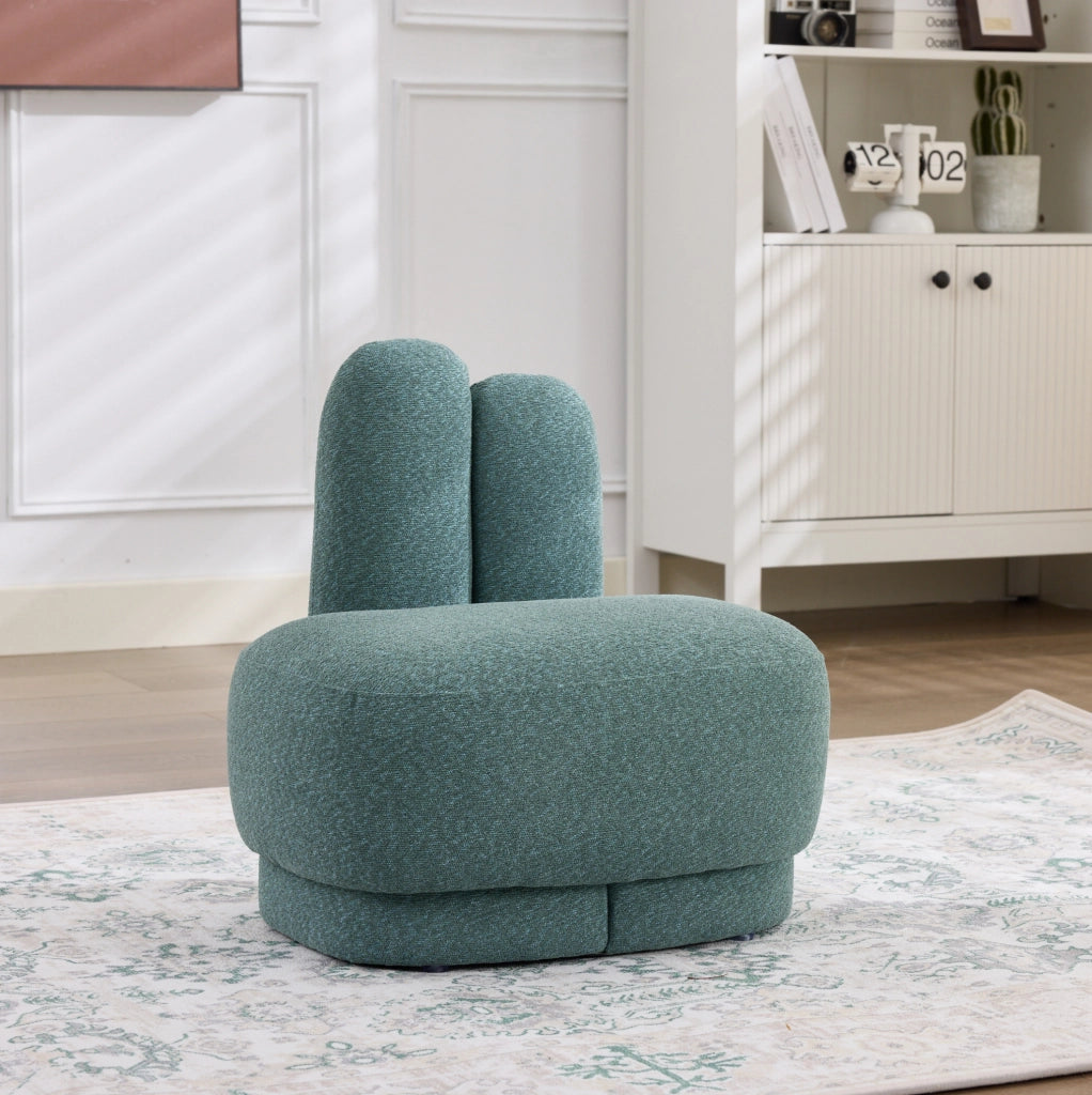 Pouf a forma di coniglio in tessuto verde; 6;2 kg; per seduta e poggiapiedi