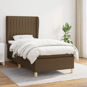 Giroletto a Molle con Materasso Marrone Scuro 90x190cm Tessuto 3128648