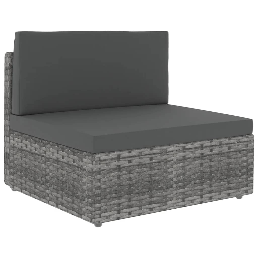 Set di mobili da giardino mobili da esterno 7 pezzi con cuscini resina intrecciata grigia 02_0017223