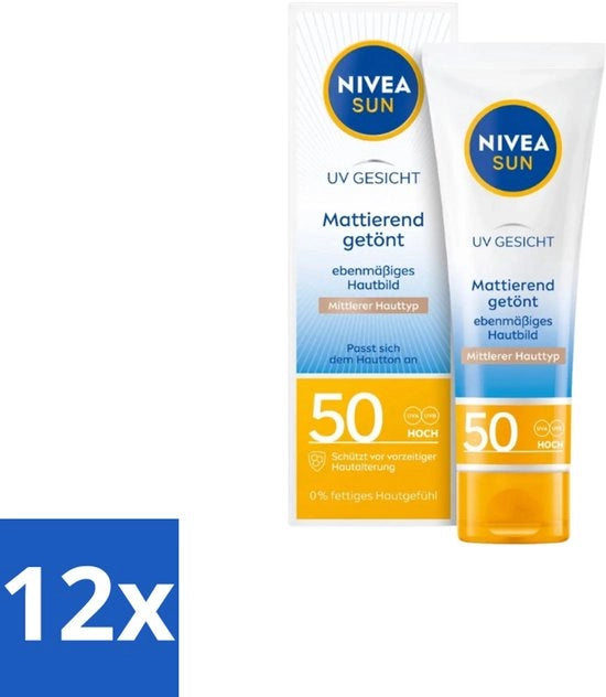 Crema idratante viso con protezione solare SPF 50 - 50 ml - Confezione economica - 12 pezzi