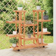 Portafiori con Ruote 110x25x115 cm in Legno Massello di Abete 362860