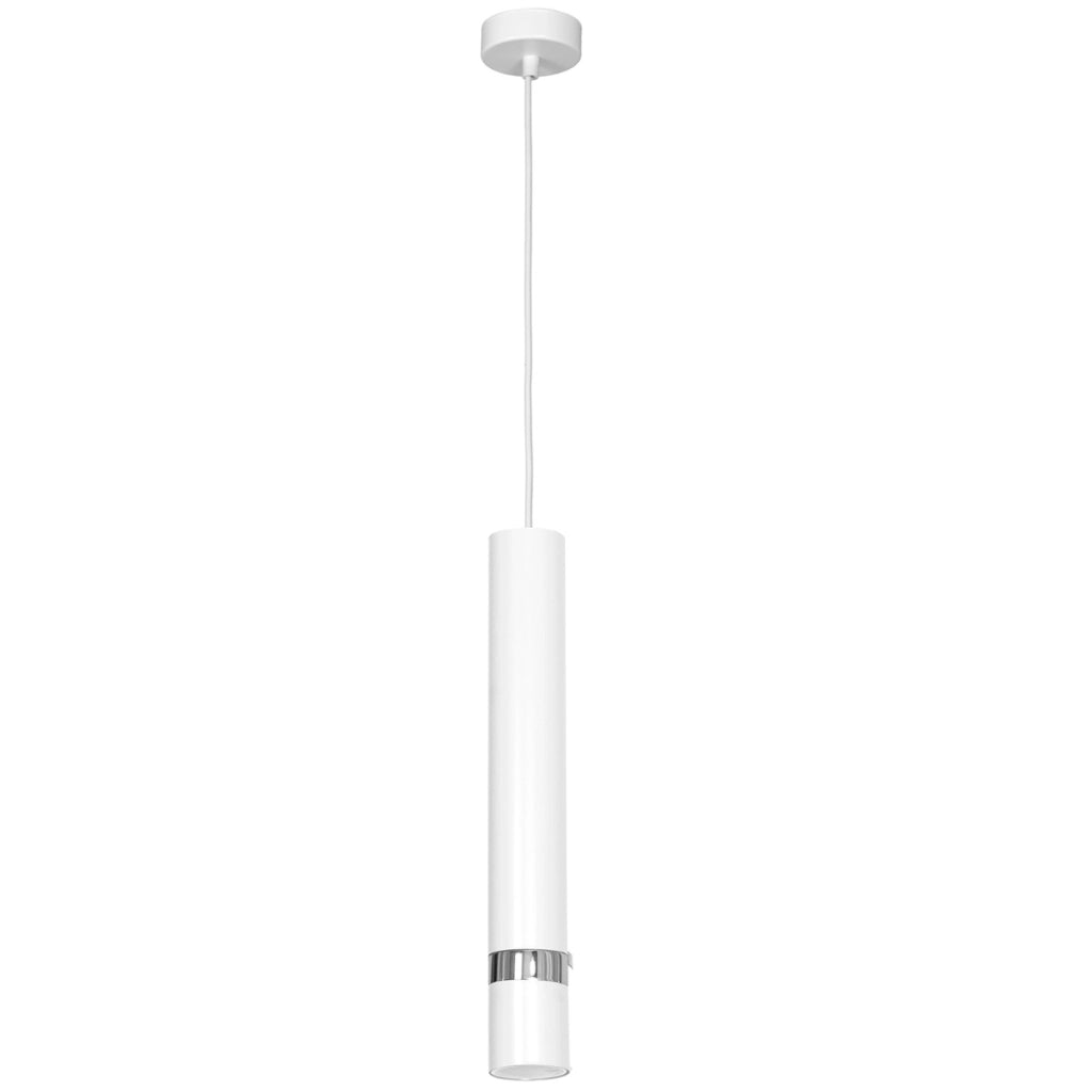 Lampada a sospensione Reno bianca cromata GU10 Luminex