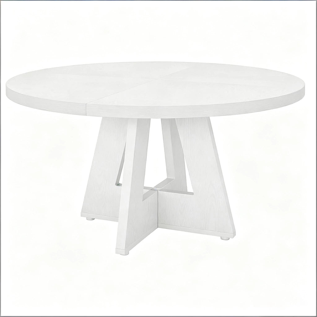TAVOLO da pranzo rotondo 120 cm bianco in legno ingegnerizzato