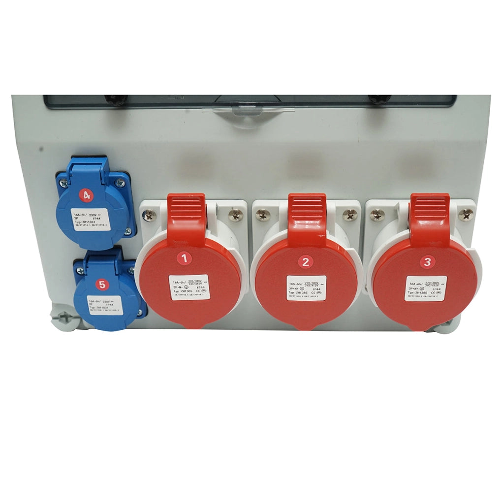 Pannello gruppo prese per organizzazione cantiere 2x230V/16A, 3x415V/16A, 330x330x170mm IP44/IP67 SUNTREE