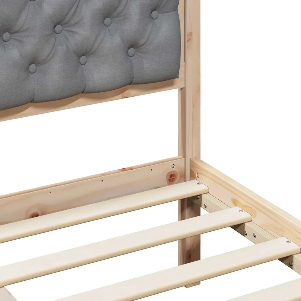 Struttura del letto Grigio chiaro 120 x 190 cm Pino massello