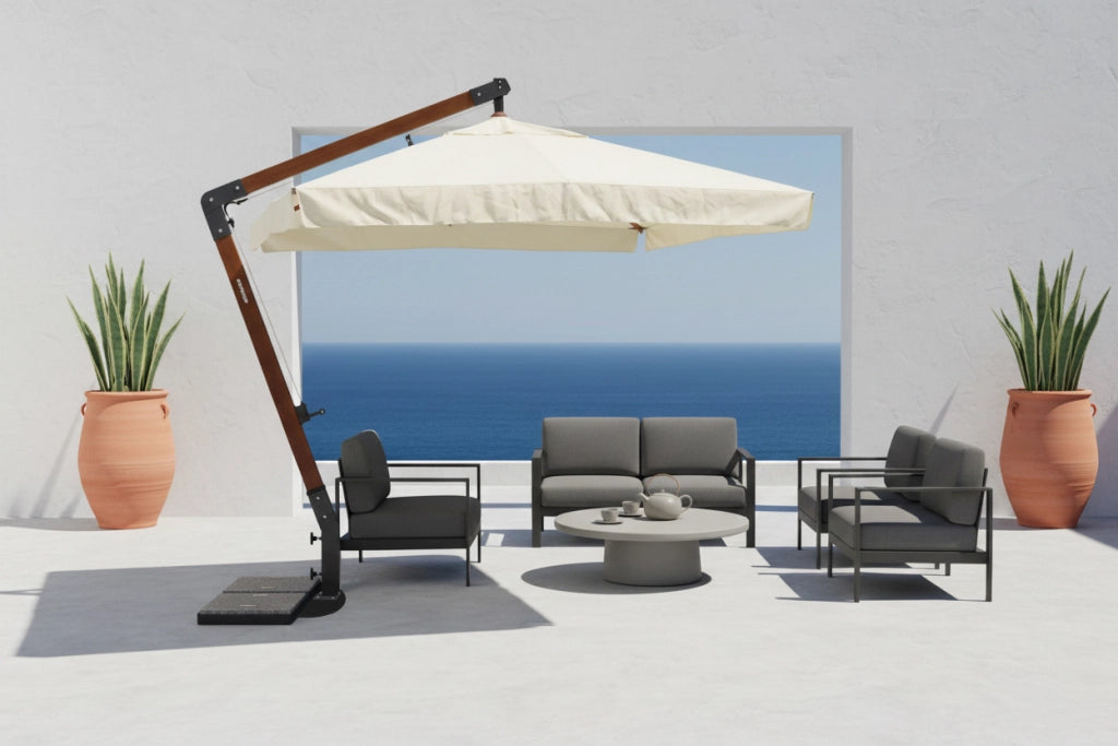 Ombrellone da giardino a braccio decentrato 3x4 mod. Bahamas OD13BAPL