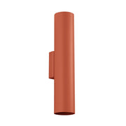 Applique moderna ocra rossa tubo 30cm su-giù 2xGU10
