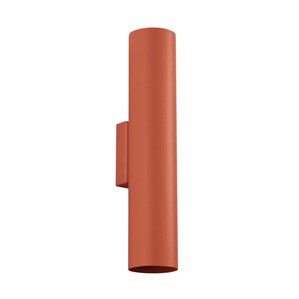 Applique moderna ocra rossa tubo 30cm su-giù 2xGU10