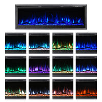 Camino Elettrico Da Parete A Incasso Frontale 127x14x45 cm Chicago Nero