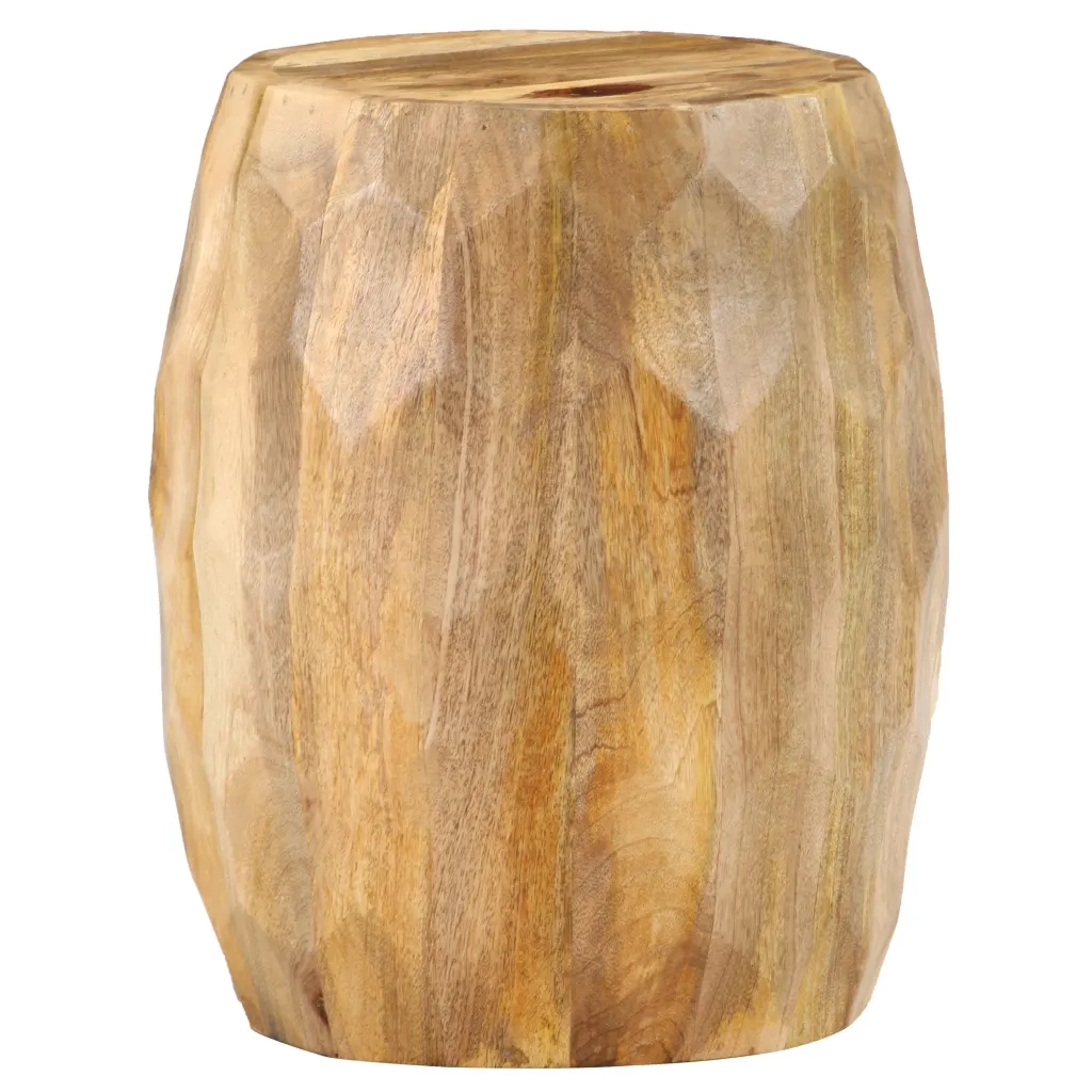 Sgabello a Forma di Tamburo in Legno Massello di Mango 285910
