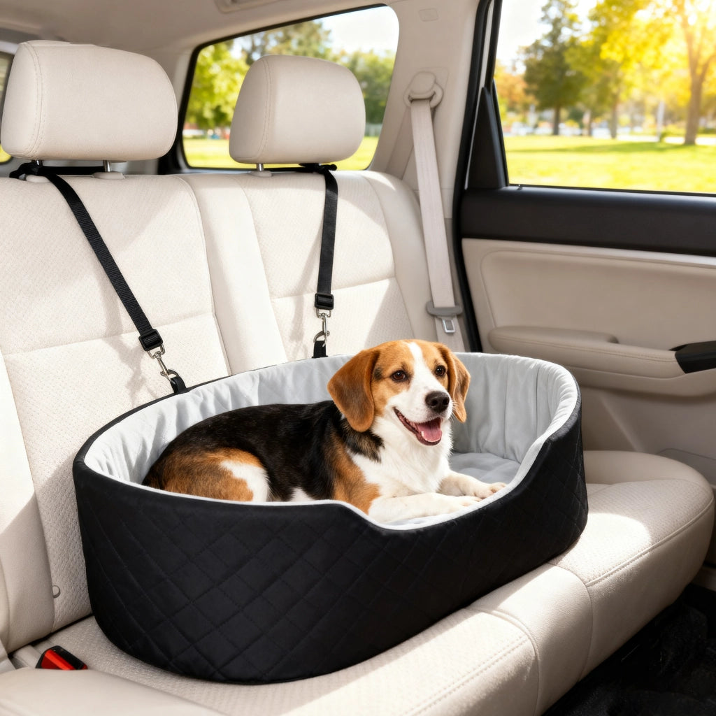 Sedile Auto per Cani ¨C Zephmum ¨C Nero con Base Antiscivolo