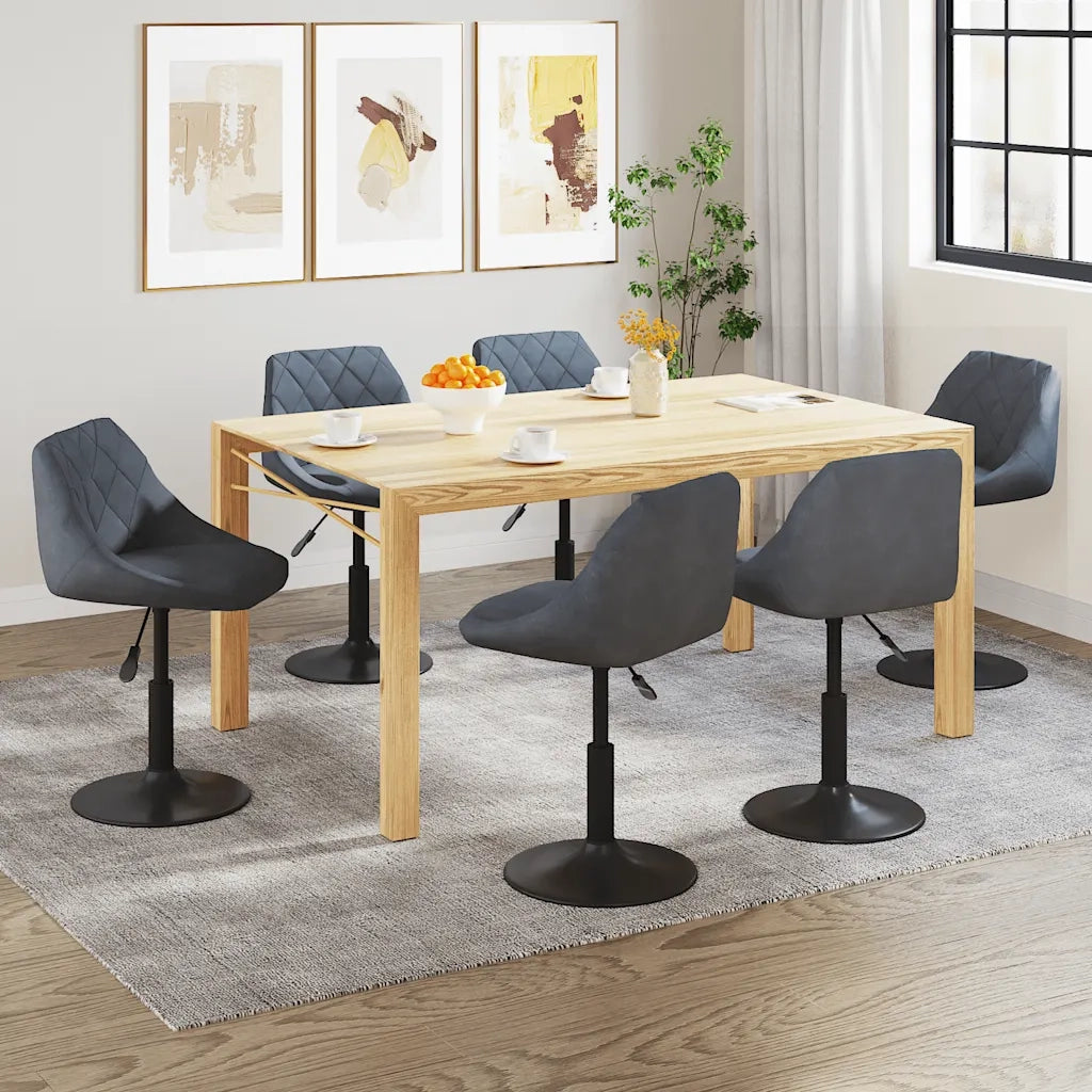 Sedie da Pranzo Girevoli 6 pz Grigio Scuro in Velluto 3088803