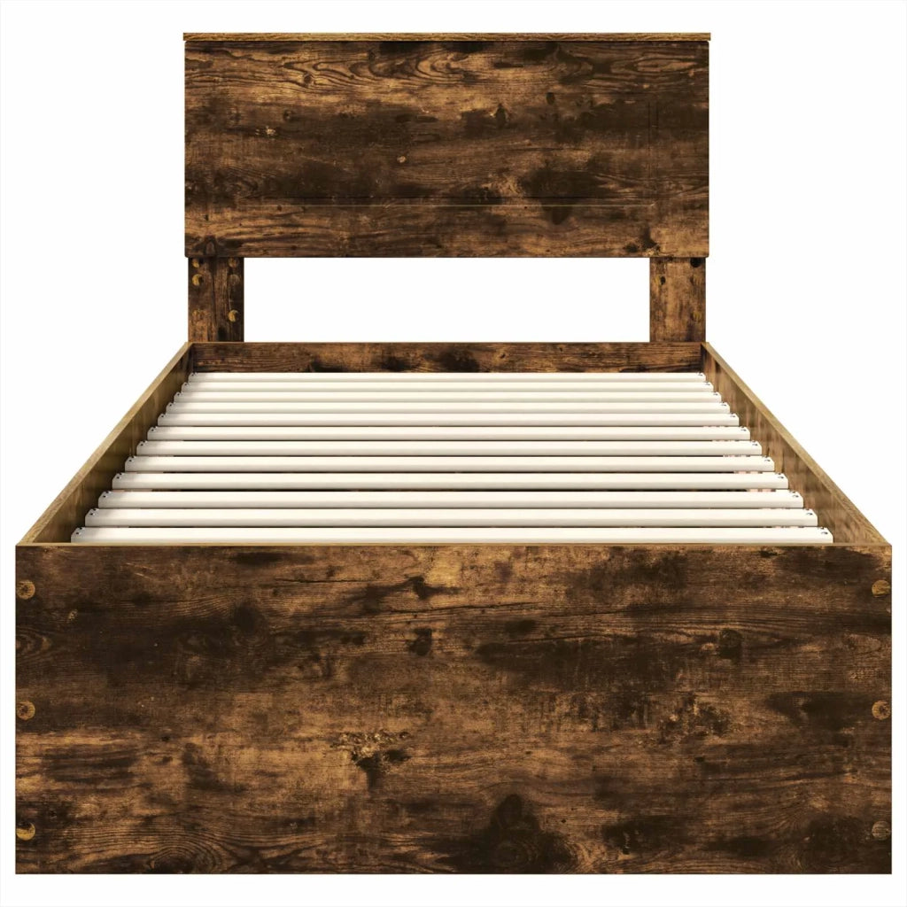 Struttura del letto Rovere fumé 100 x 200 cm Legno multistrato 3408701