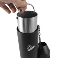 Posacenere a Colonna Ø32 cm in Metallo Nero Opaco 1,9L per Esterno