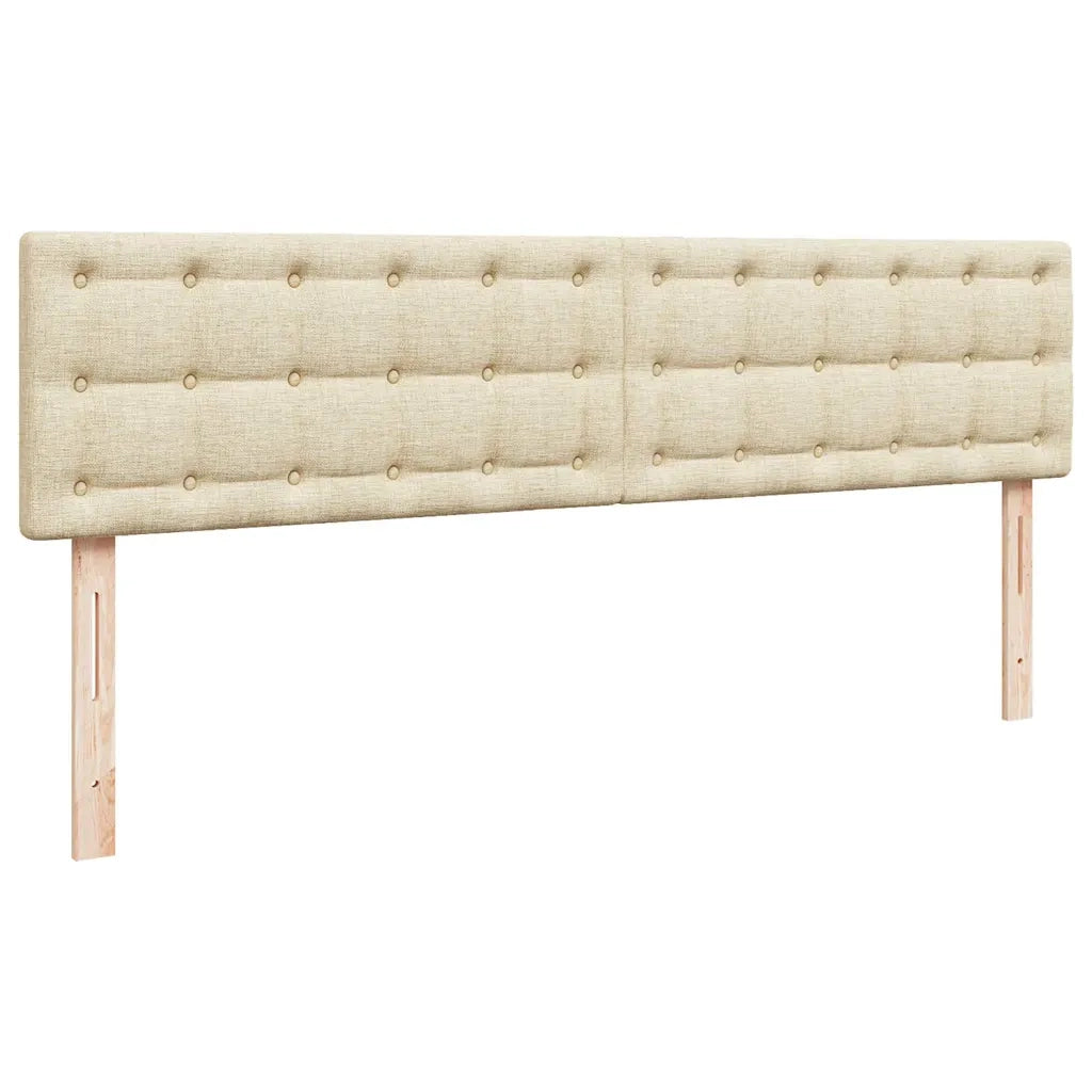 vidaXL Struttura Letto Pouf con Materasso Crema 160x200 cm in Tessuto