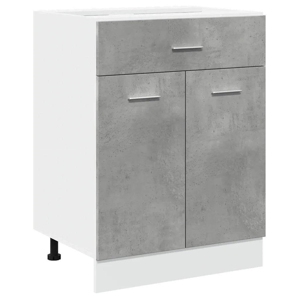 Pensile da cucina | Armadio Inferiore Cassetto ¡°Lyon¡± Grigio Cemento 60x46x81,5