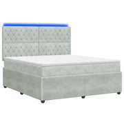 Letto Box Spring LED con Materasso Grigio Chiaro 140 x 190 cm 3456059
