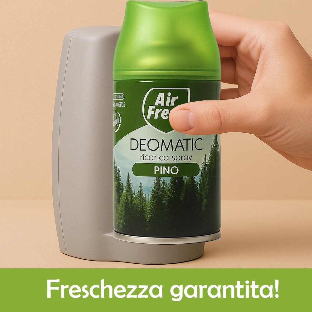 Air Fresh Deomatic Ricariche Profumatore Ambiente 6x250ml Spray Pino Antiodore