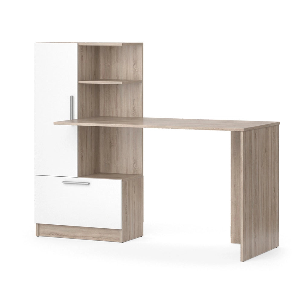 Vicco Scrivania con ripiani Sonoma/Bianco 150 x 59.3 cm