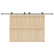 Kit di Binari per Porte Scorrevoli 400 cm Acciaio Nero