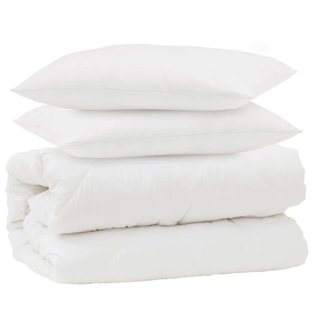 Set di Piumoni 3 pcs Bianco Microfibra e Piuma d'Oca