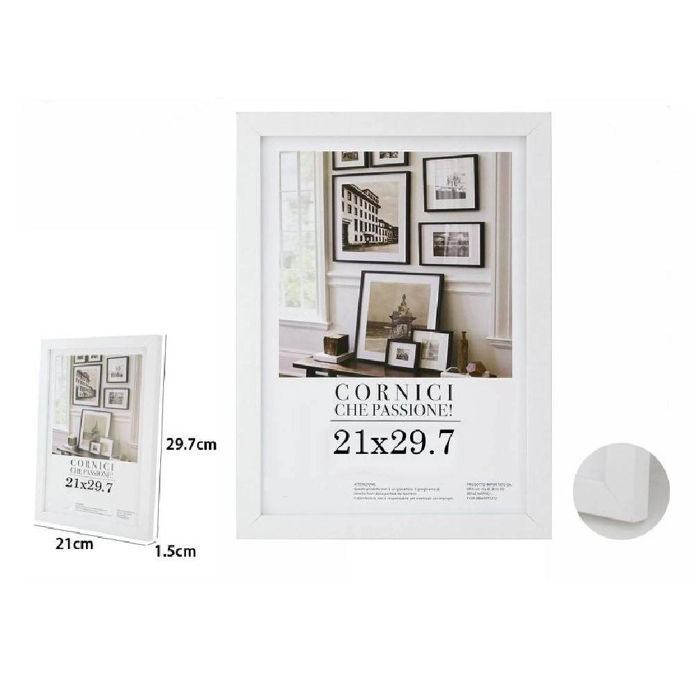 Trade Shop - Cornice Per Foto Fotografie Quadri Tele Poster Portafoto 21x29.7 Cm Bianca 63150 -